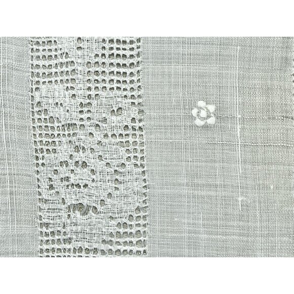 Madeira Linen Organza Tablecloth Embroidered Floral  31.5x32 Vintage - Picture 5 of 12